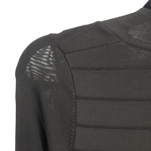 French Connection Bandage Herve Leger-Style Elbow Sleeve Dress 2 Black Halloween - Picture 11 of 16